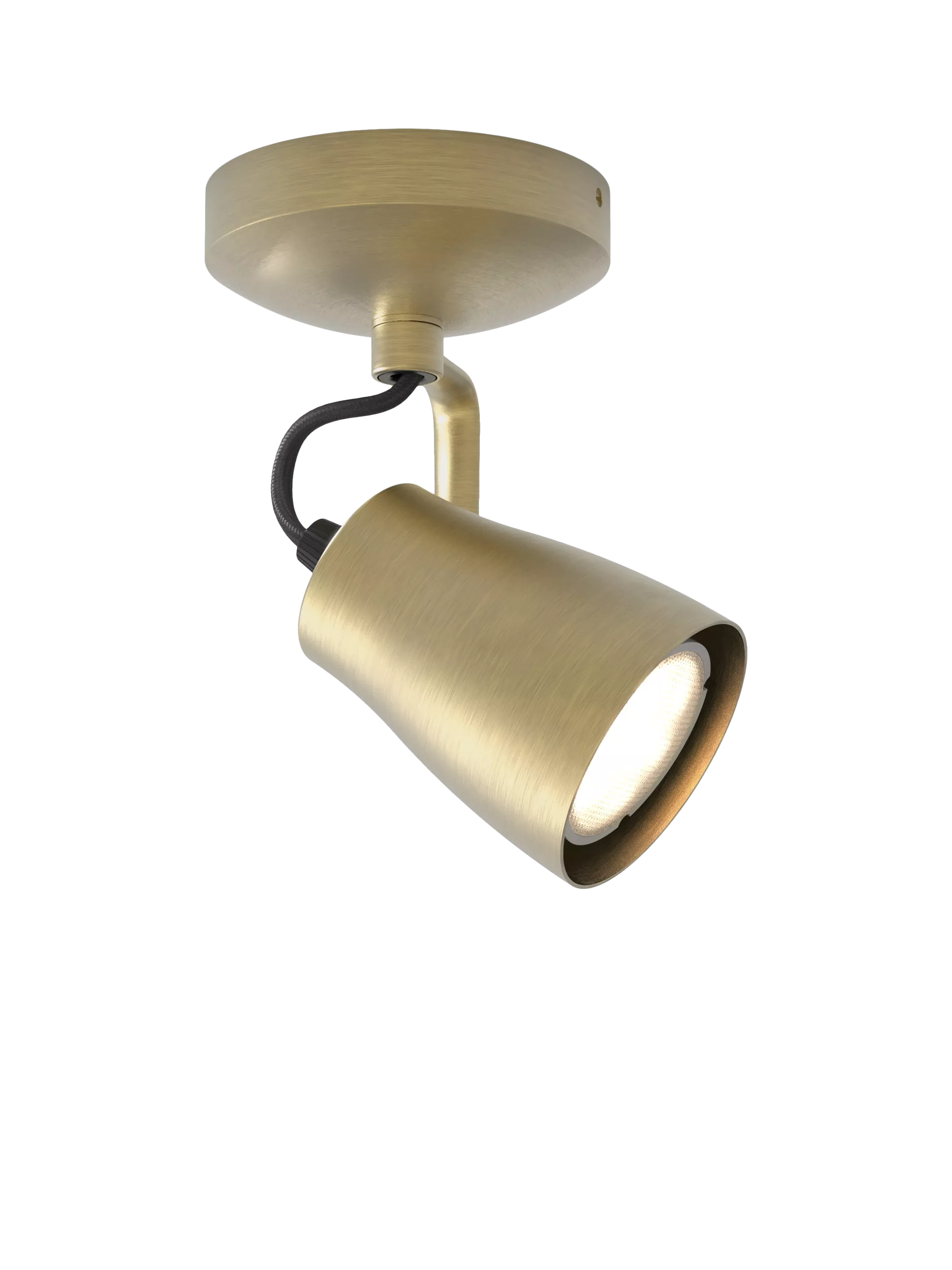 Astro Juno brass ceiling spotlight, imported from the UK