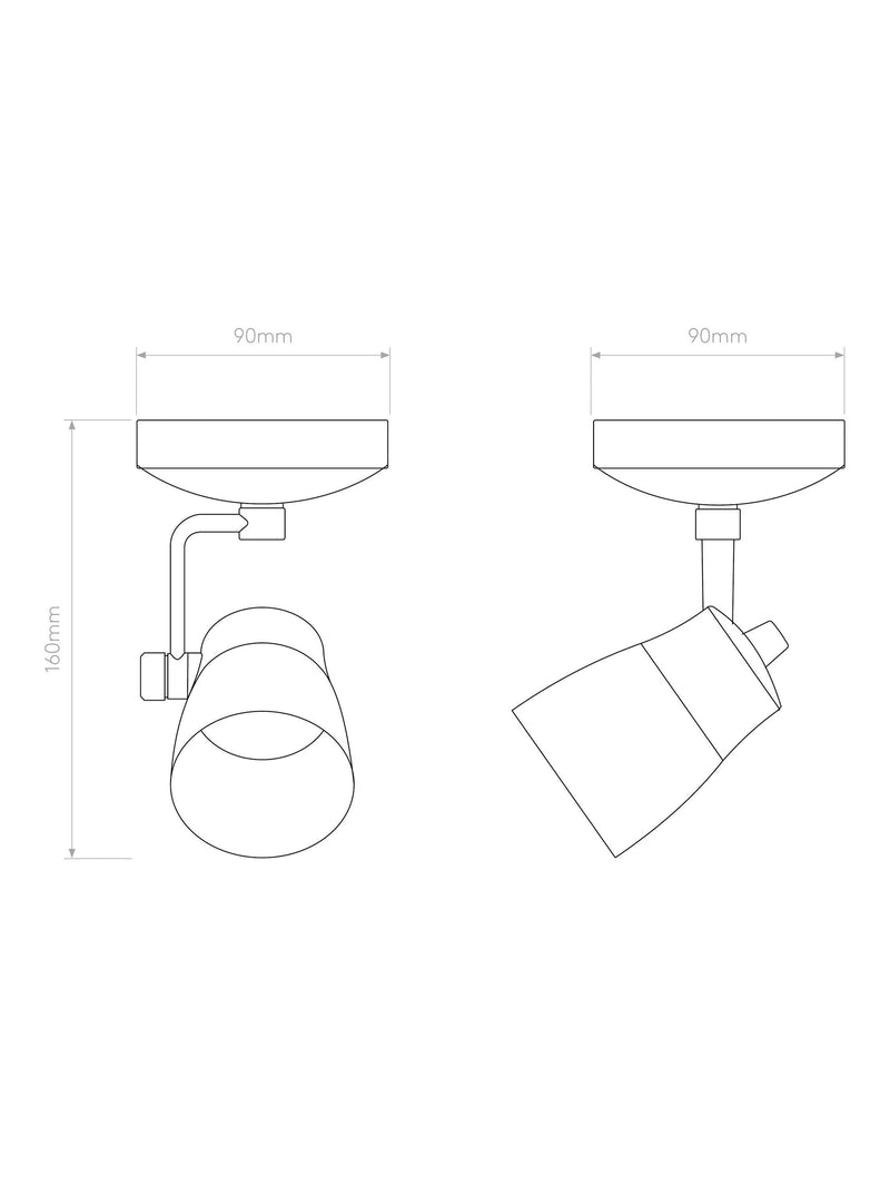 Astro Juno brass ceiling spotlight, imported from the UK