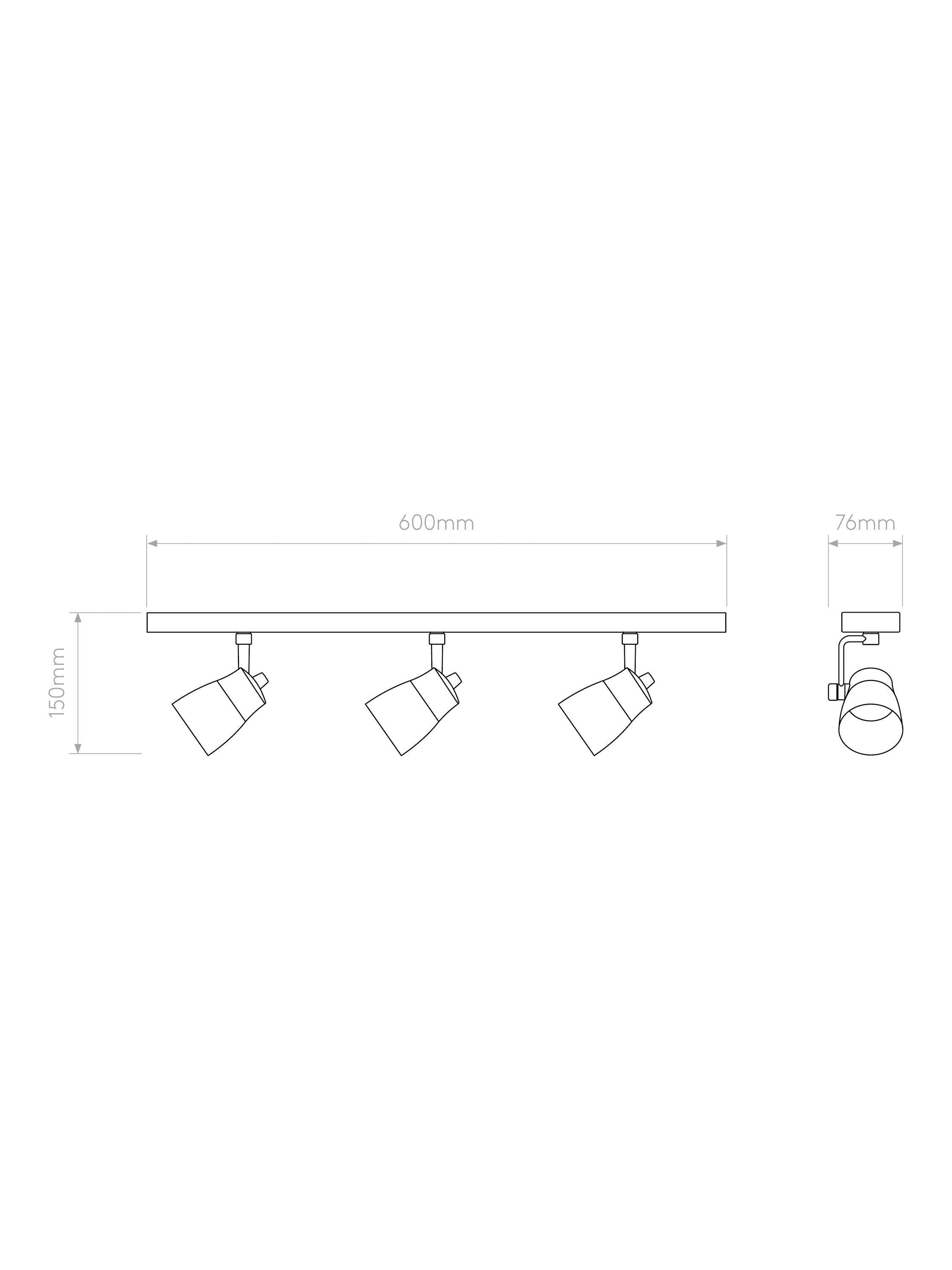 Astro Juno 3 spotlight ceiling bar metallic brass (British brand)
