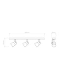 Astro Juno 3 spotlight ceiling bar metallic brass (British brand)