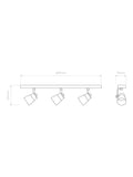 Astro Juno 3 spotlight ceiling bar metallic brass (British brand)