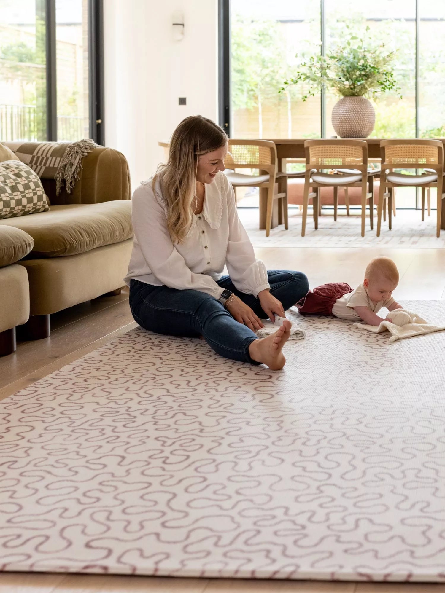 Totter + Tumble Brecon Weaver extra large reversible playmat 250x150cm, imported from the UK