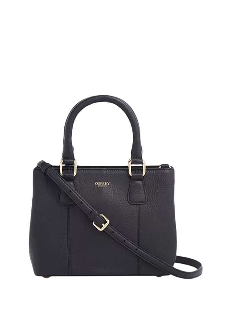 OSPREY LONDON Mini Adaline Leather Grab Bag, Black