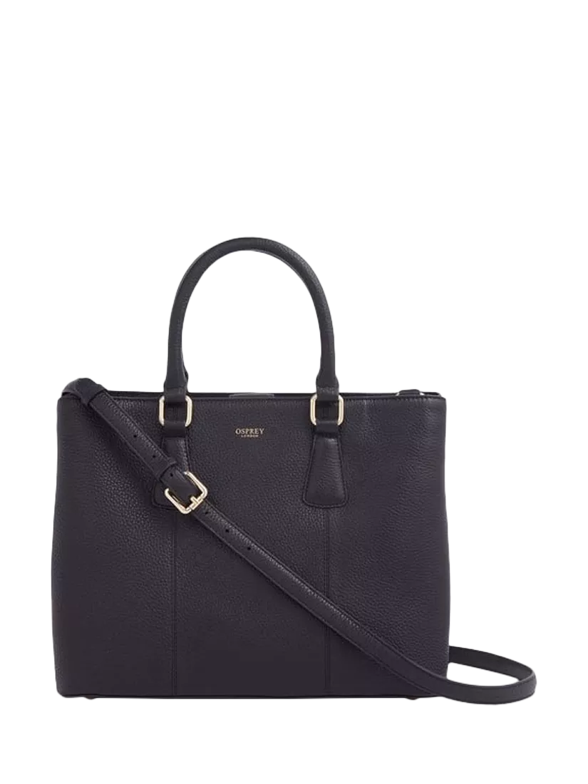 OSPREY LONDON Adaline leather workbag with gold hardware - British brand
