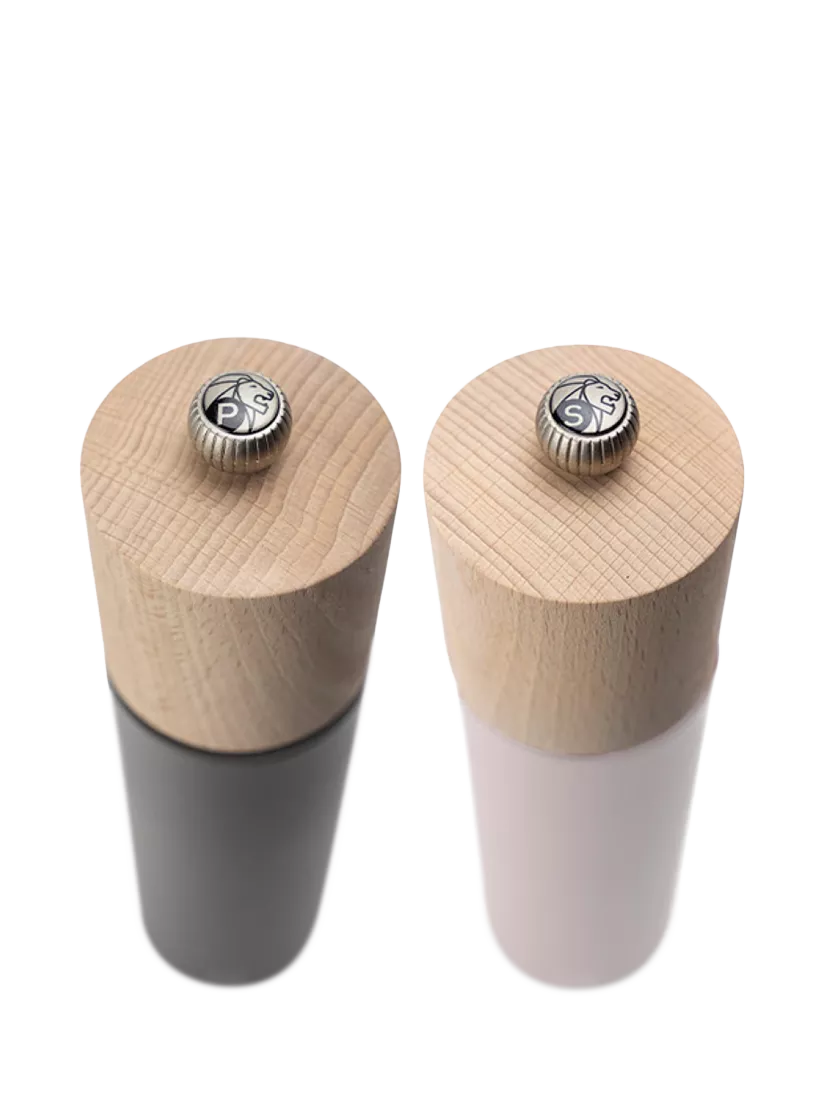 Peugeot Boreal salt and pepper mill set grey rose - British product