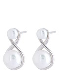 Lido figure eight pearl stud earrings 2cm - British product