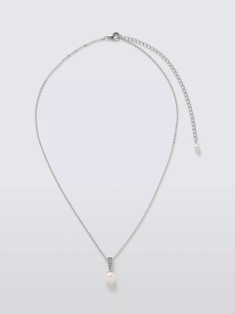 Lido sterling silver pearl pendant with cubic zirconia (British brand)