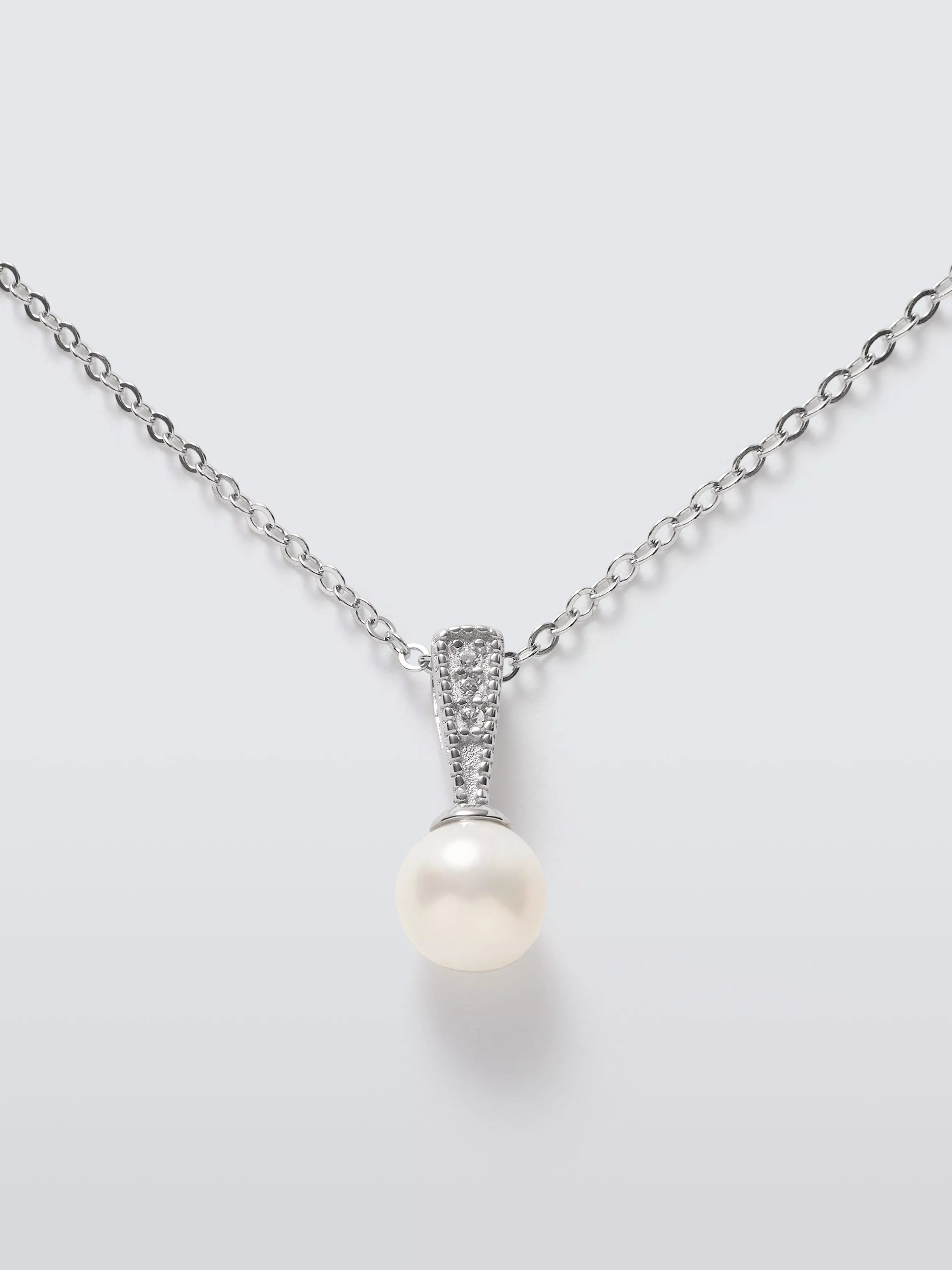 Lido sterling silver pearl pendant with cubic zirconia (British brand)