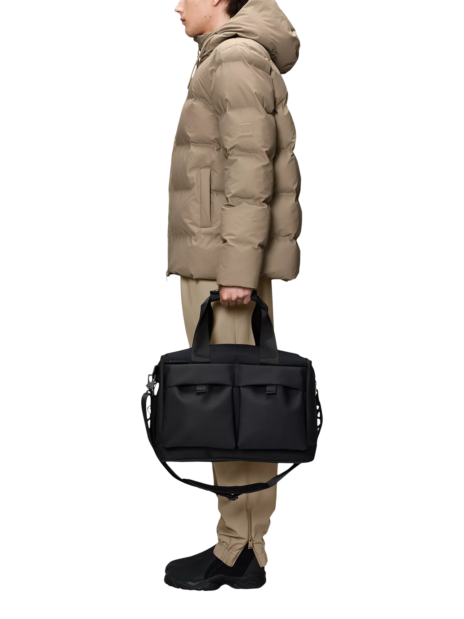 Rains Small Otaru Weekend Bag 23L Black colour, UK version