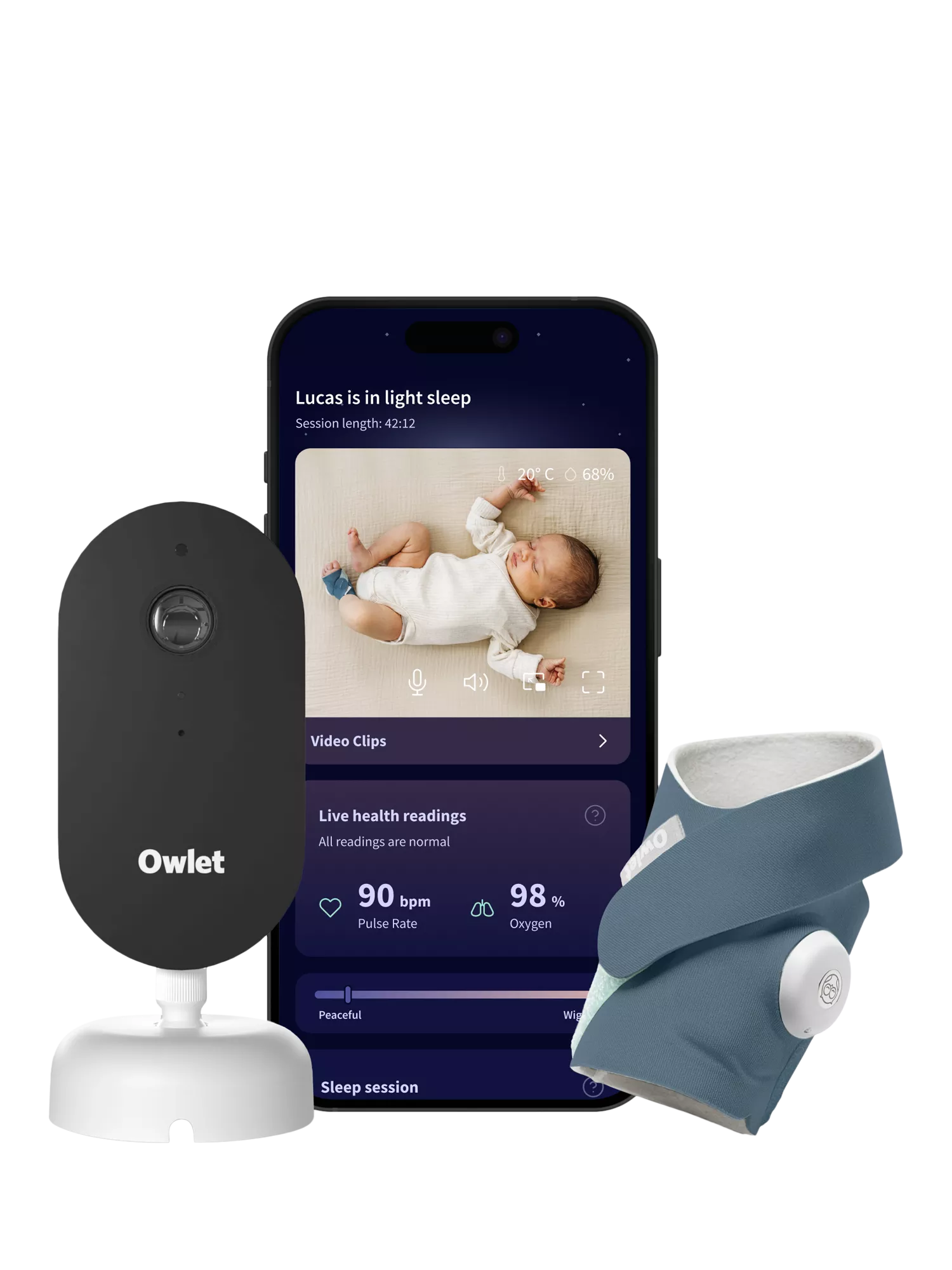 Owlet Dream Duo baby monitor Bedtime Blue (British brand)