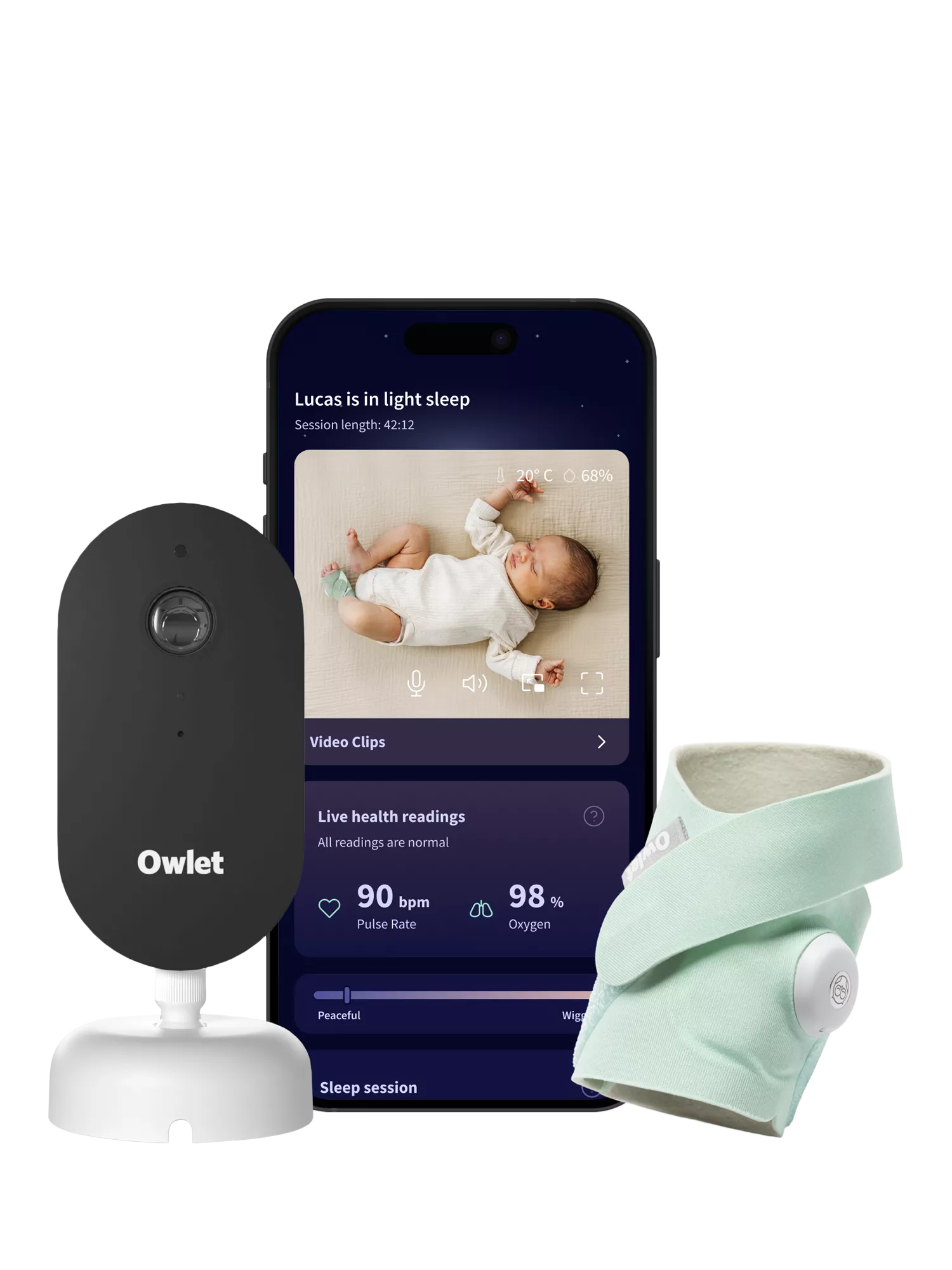 Owlet Dream Duo baby monitor Mint (British brand)