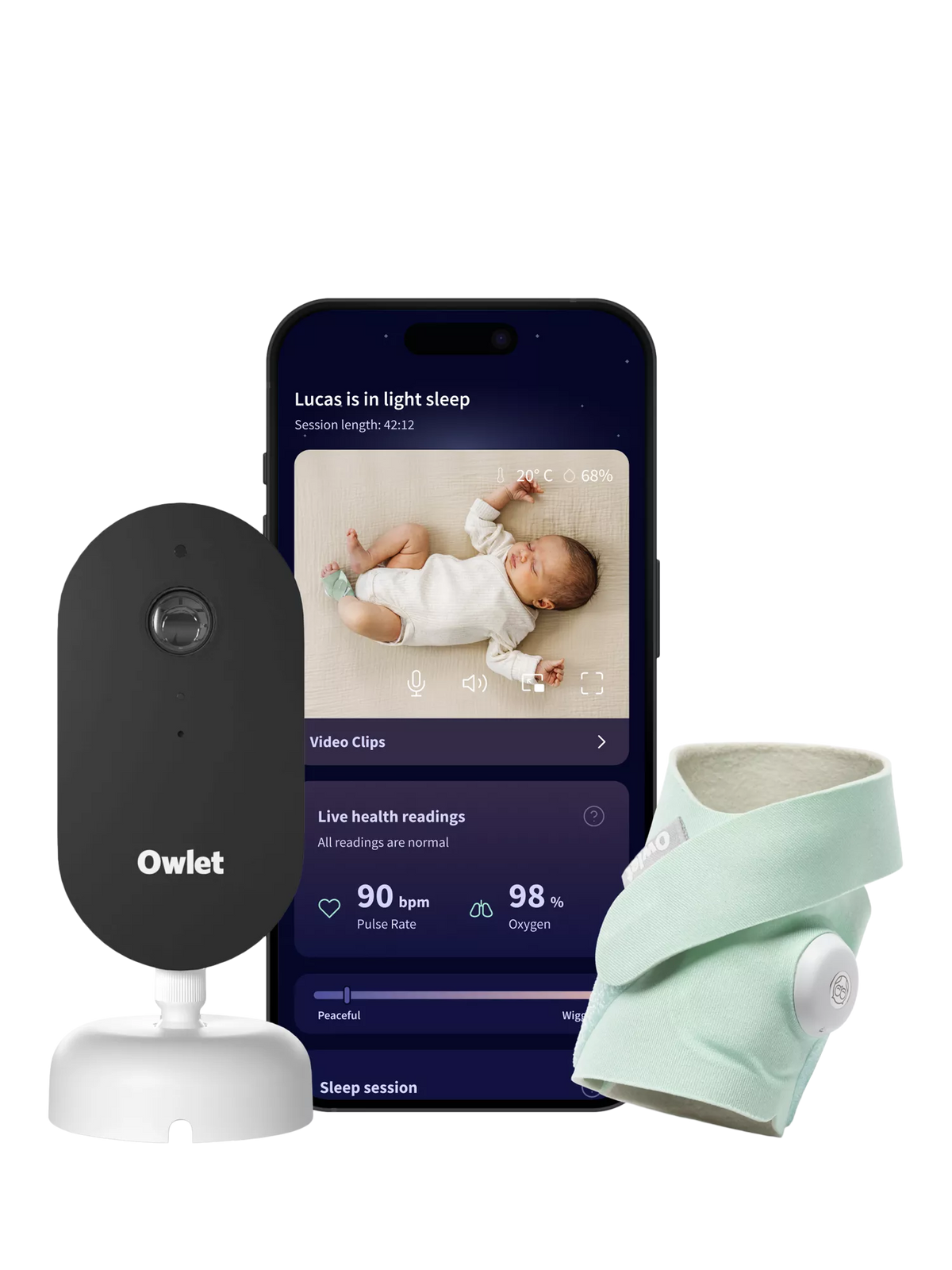 Owlet Dream Duo baby monitor Mint (British brand)