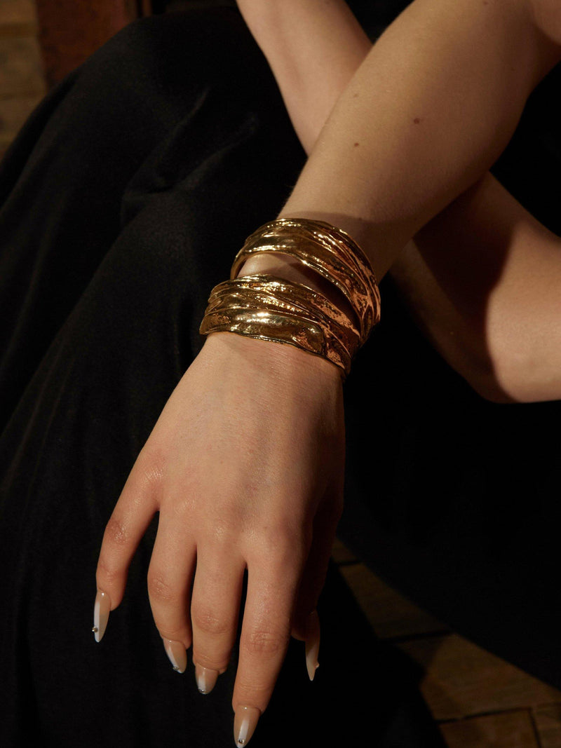 By Alona Carmen cuff gold bangle (British brand)