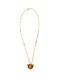 By Alona tiger's eye heart pendant necklace gold, imported from the UK