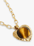 By Alona tiger's eye heart pendant necklace gold, imported from the UK
