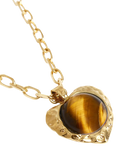By Alona tiger's eye heart pendant necklace gold, imported from the UK