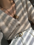 By Alona tiger's eye heart pendant necklace gold, imported from the UK