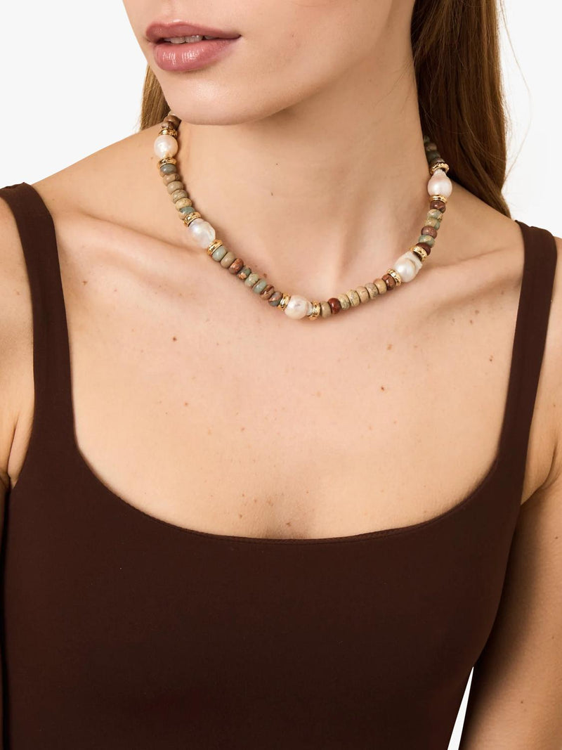 By Alona Lottie necklace aqua jasper beads 43cm (British brand)