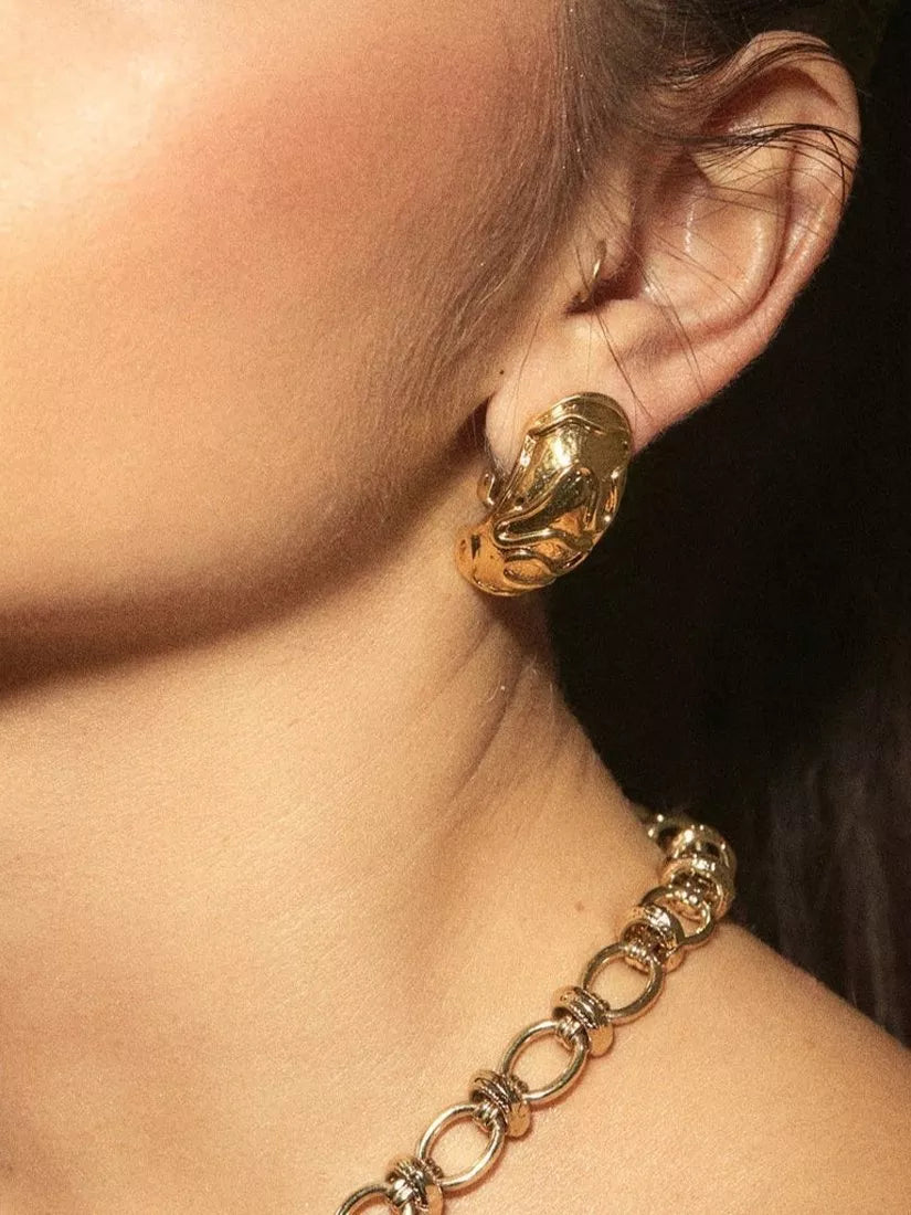 By Alona Noa clip earrings gold plated brass, UK version