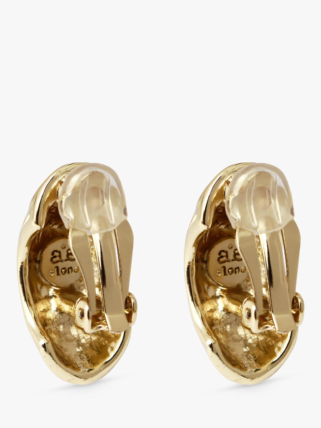 By Alona Noa clip earrings gold plated brass, UK version