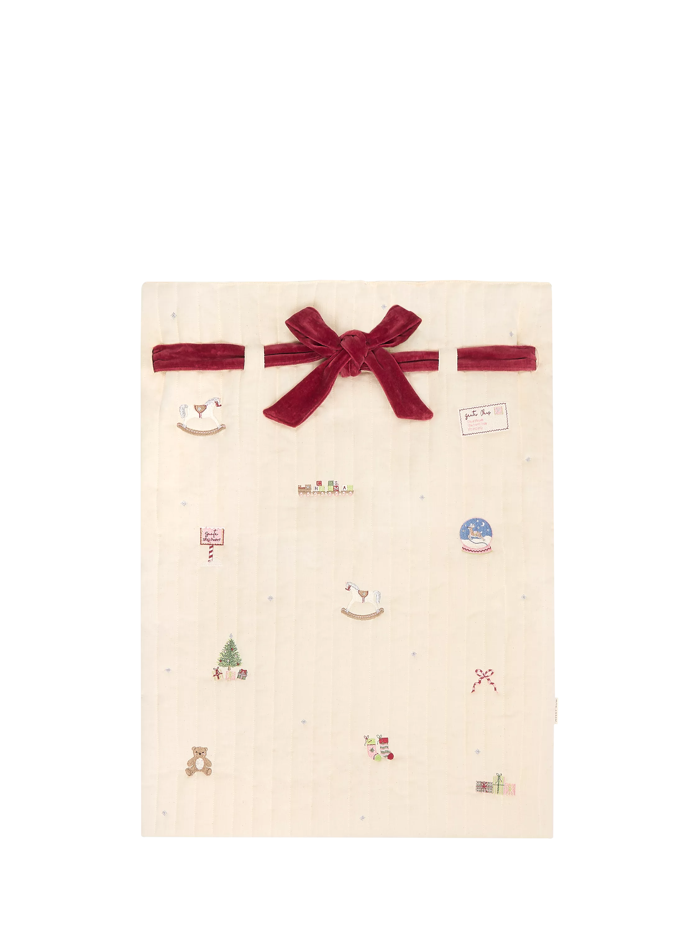 Avery Row embroidered Christmas present sack, UK version