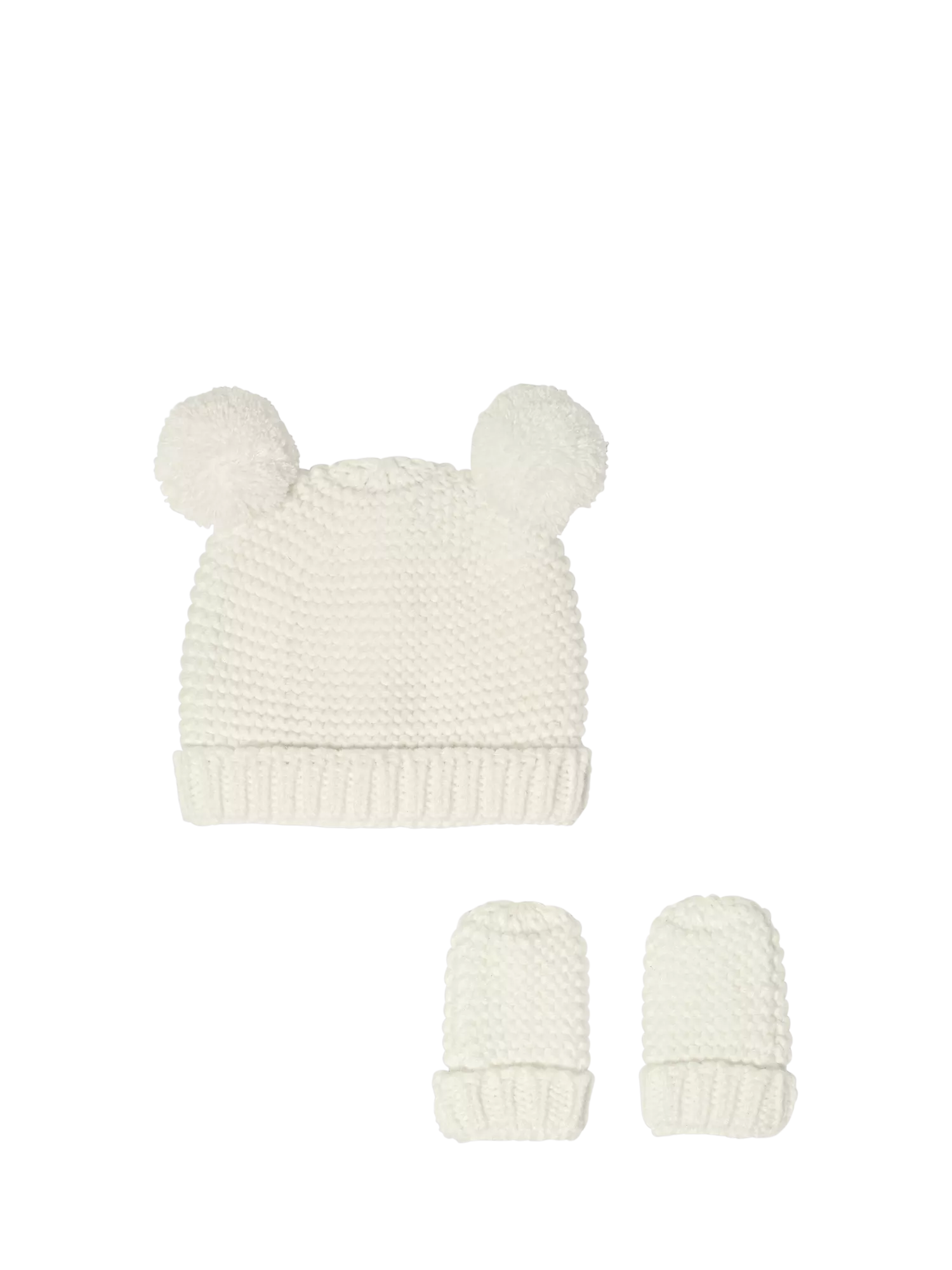 Katie Loxton baby hat and mittens set white, imported from the UK