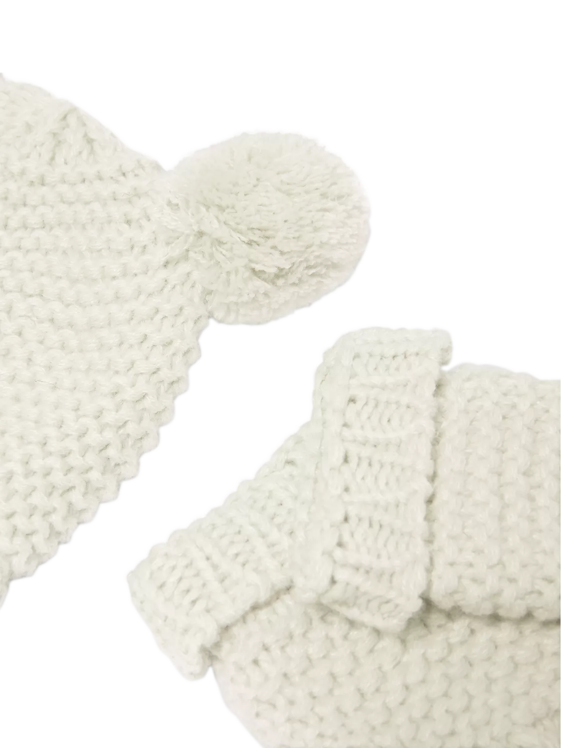 Katie Loxton baby hat and mittens set white, imported from the UK