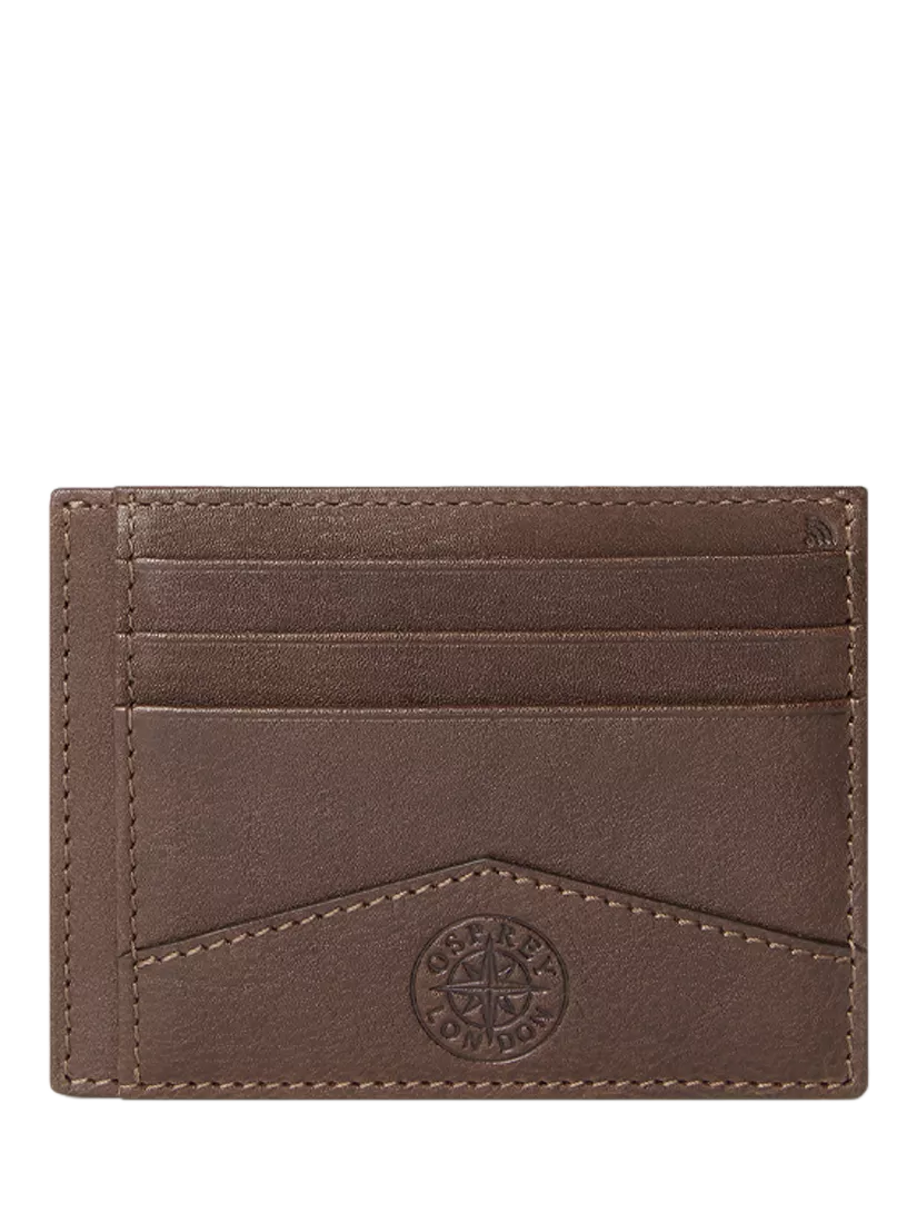 OSPREY LONDON compass leather card holder tan - British product