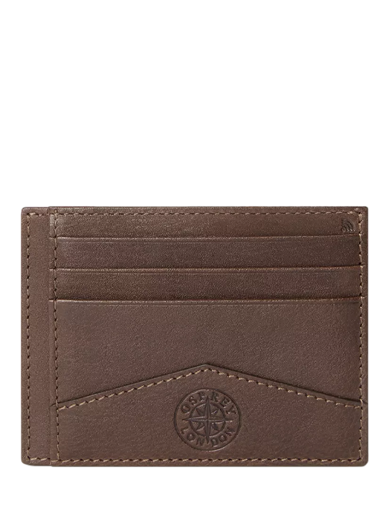 OSPREY LONDON compass leather card holder tan - British product