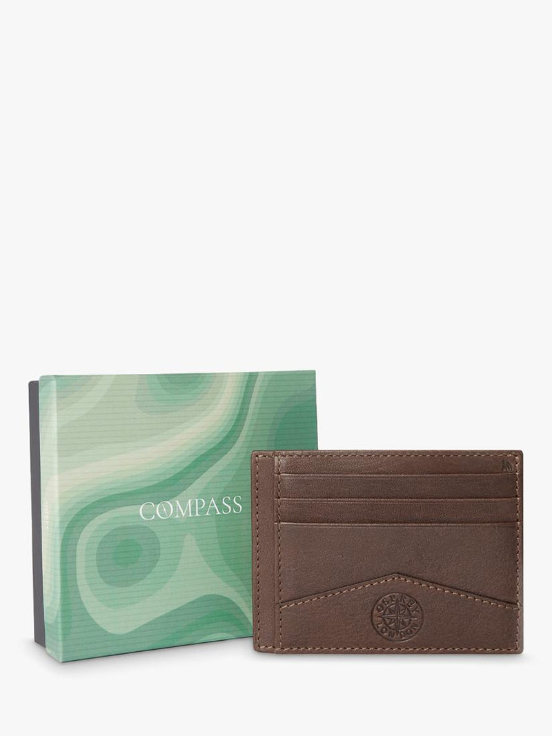 OSPREY LONDON compass leather card holder tan - British product