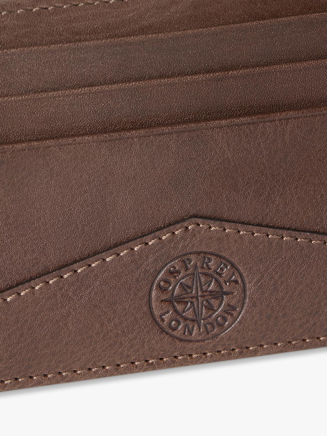 OSPREY LONDON compass leather card holder tan - British product