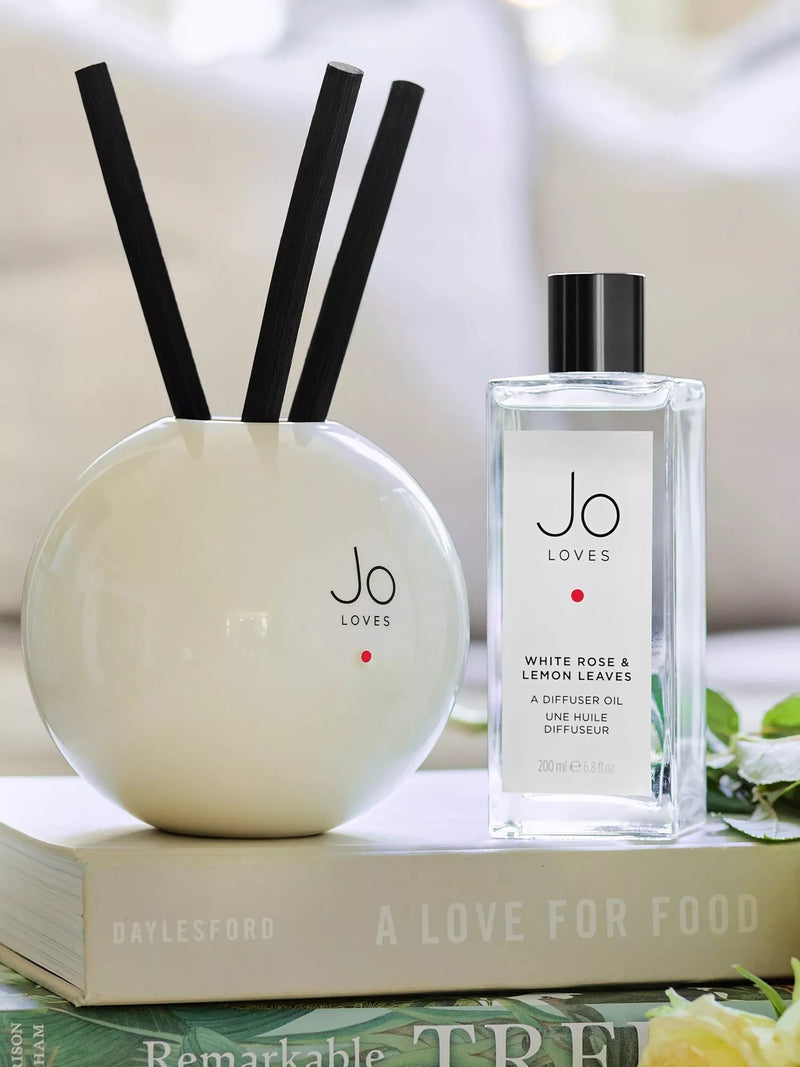 Jo Loves White Rose & Lemon Leaves reed diffuser 200ml (British brand)
