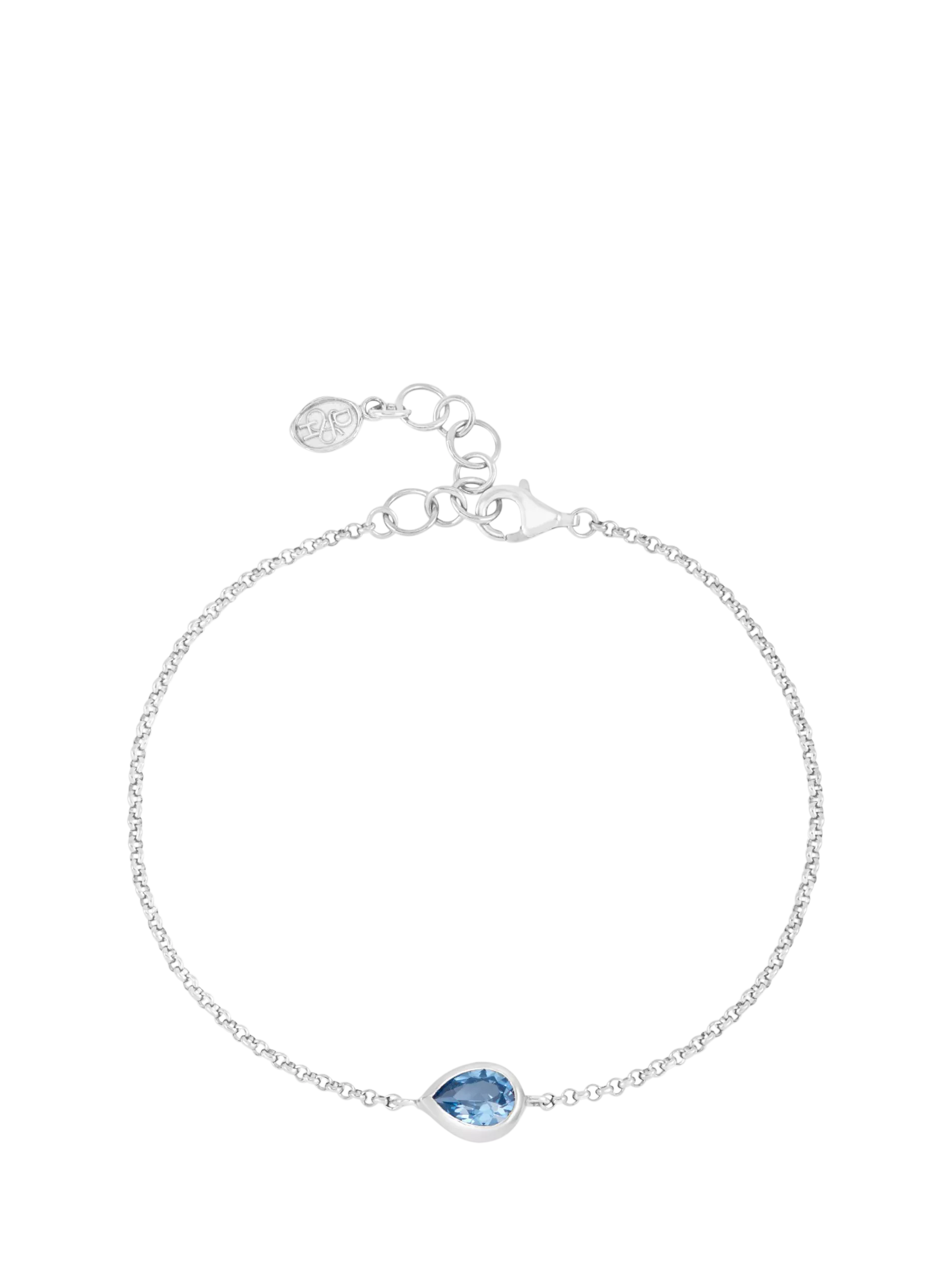 Dower & Hall sterling silver chain bracelet with topaz gem - British product