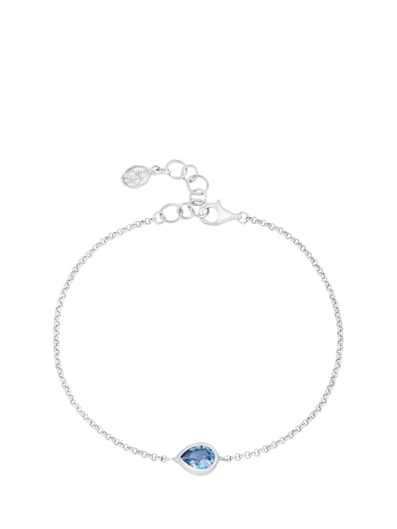 Dower & Hall sterling silver chain bracelet with topaz gem - British product