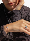 Dower & Hall sterling silver chain bracelet with topaz gem - British product