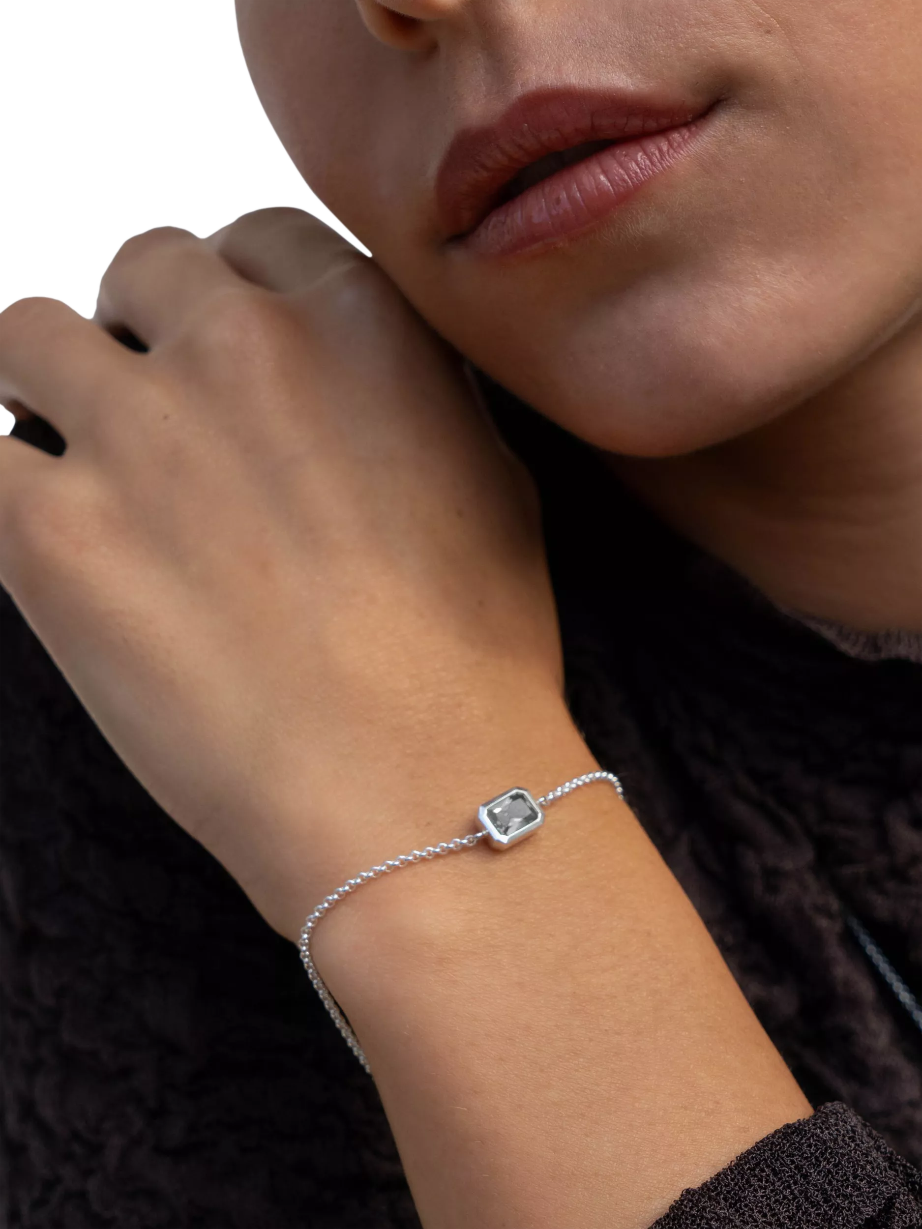 Dower & Hall white topaz chain bracelet 18cm, UK version
