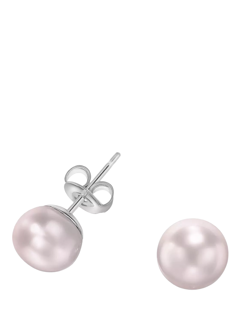 Dower & Hall 8mm Freshwater Pearl Stud Earrings, Silver