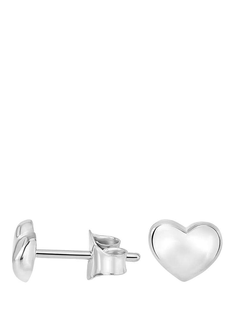 Dower & Hall mini puff heart stud earrings 0.8cm, imported from the UK