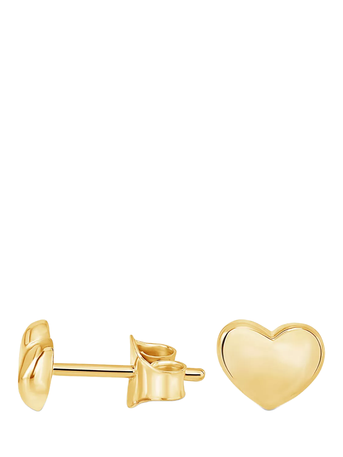 Dower & Hall Mini Puff Heart Stud Earrings Sterling Silver 0.8cm