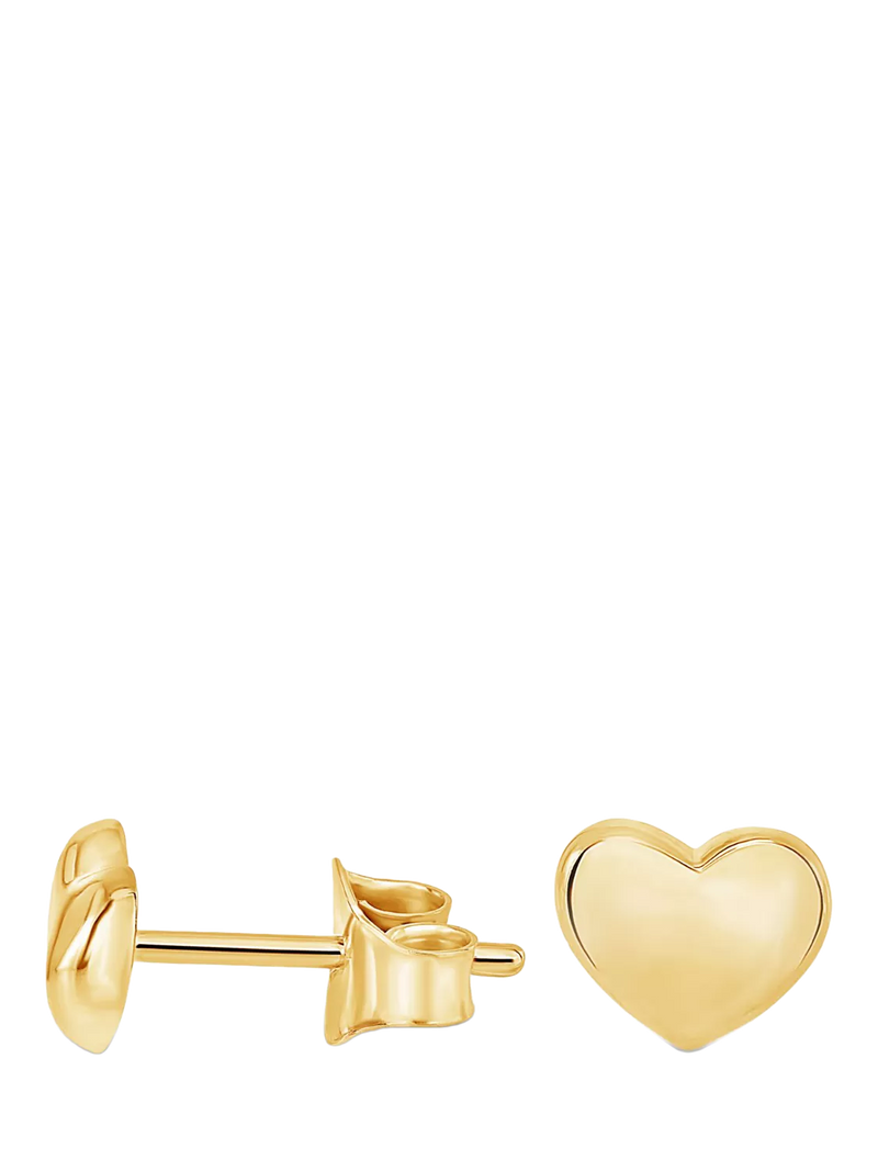 Dower & Hall Mini Puff Heart Stud Earrings Sterling Silver 0.8cm