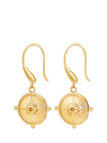 Dower & Hall True North Compass Drop Earrings, Gold