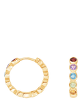 Dower & Hall rainbow huggie hoop earrings gold vermeil, imported from UK