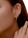 Dower & Hall rainbow huggie hoop earrings gold vermeil, imported from UK