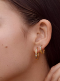 Dower & Hall rainbow huggie hoop earrings gold vermeil, imported from UK