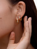 Dower & Hall rainbow huggie hoop earrings gold vermeil, imported from UK