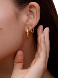 Dower & Hall rainbow huggie hoop earrings gold vermeil, imported from UK