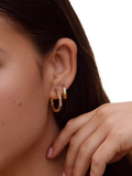 Dower & Hall rainbow huggie hoop earrings gold vermeil, imported from UK