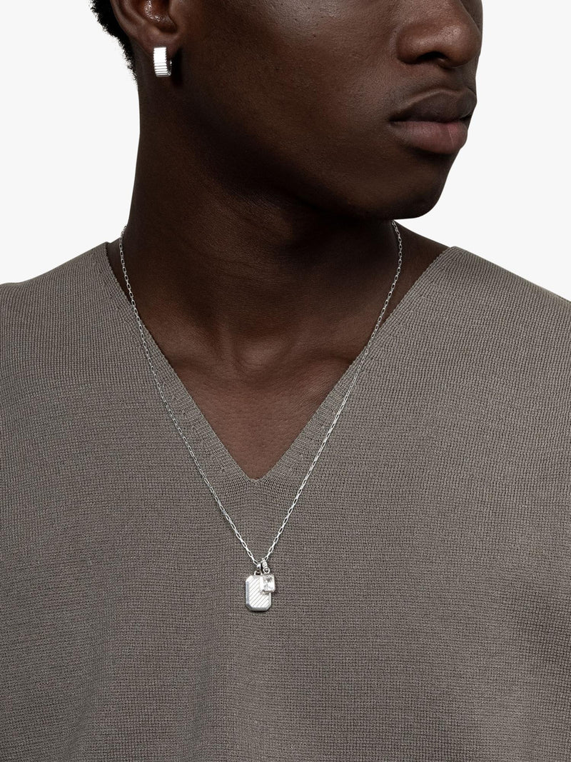 Dower & Hall men's humbug necklace silver 56cm, UK version
