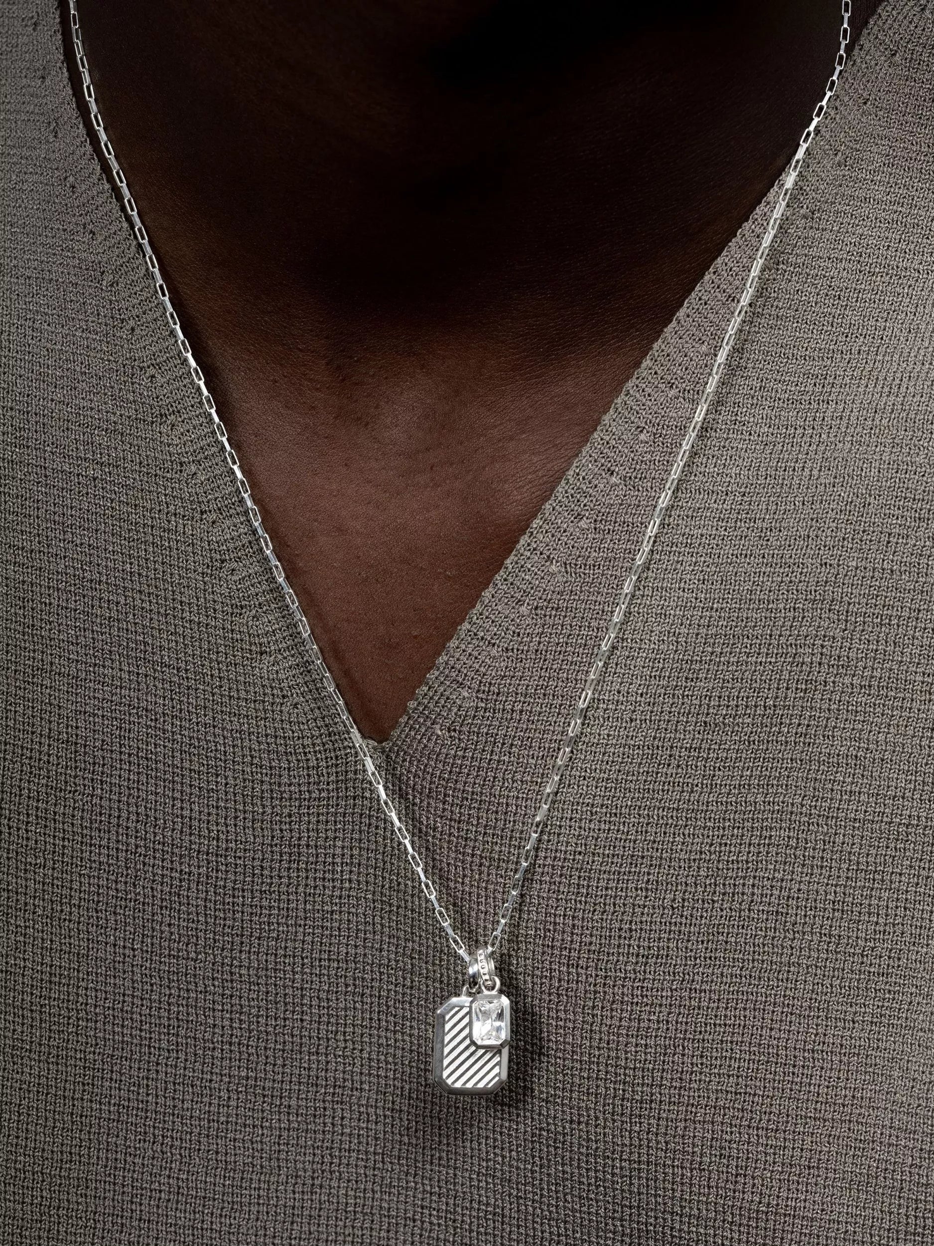 Dower & Hall men's humbug necklace silver 56cm, UK version