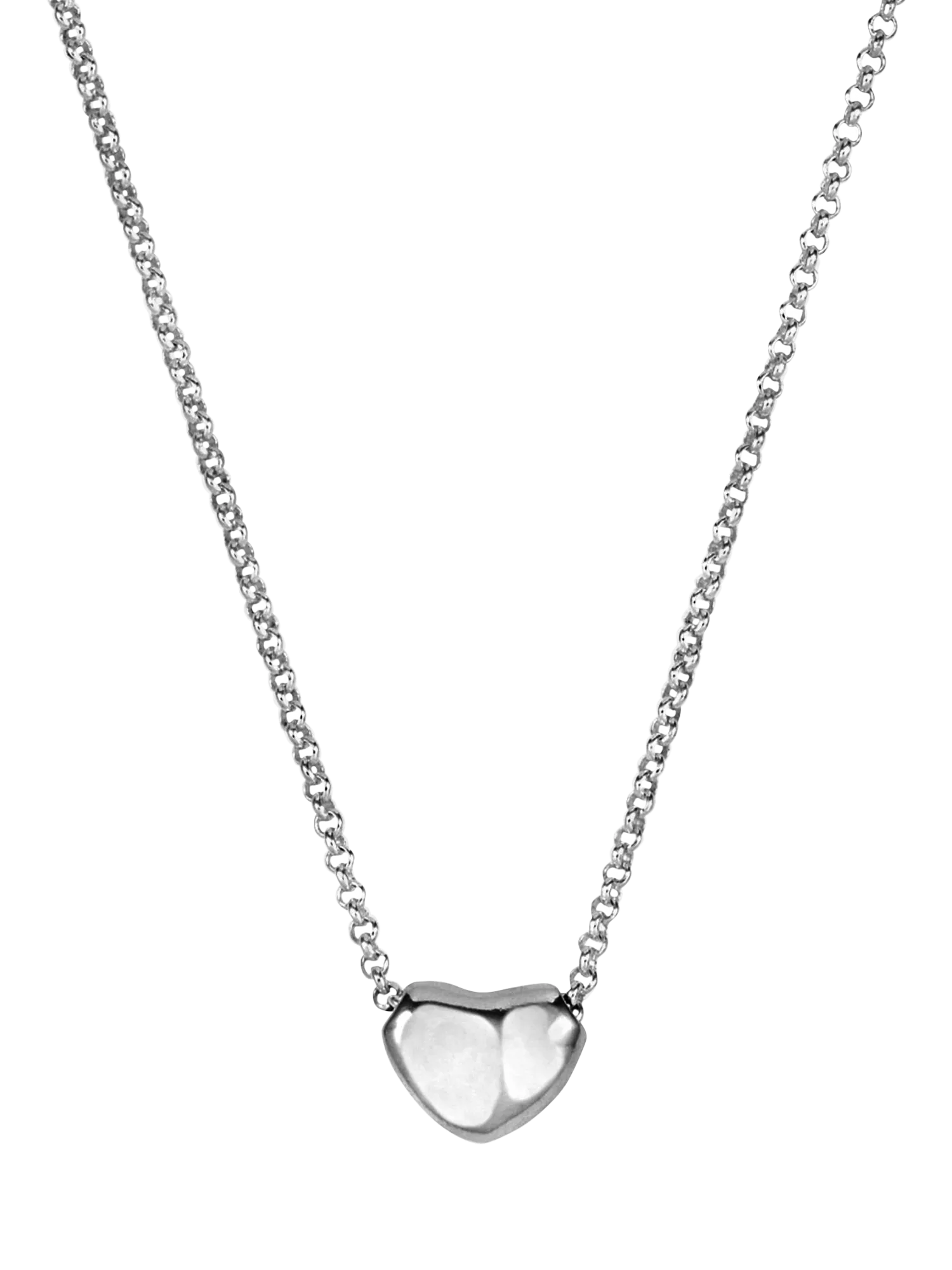 Dower & Hall Mini Puff Heart Pendant Necklace Gold/Silver